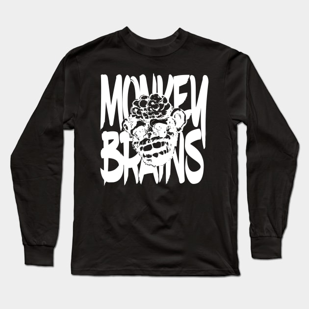 Monkey Brains Logo Black Shirt Long Sleeve T-Shirt by GodsBurden